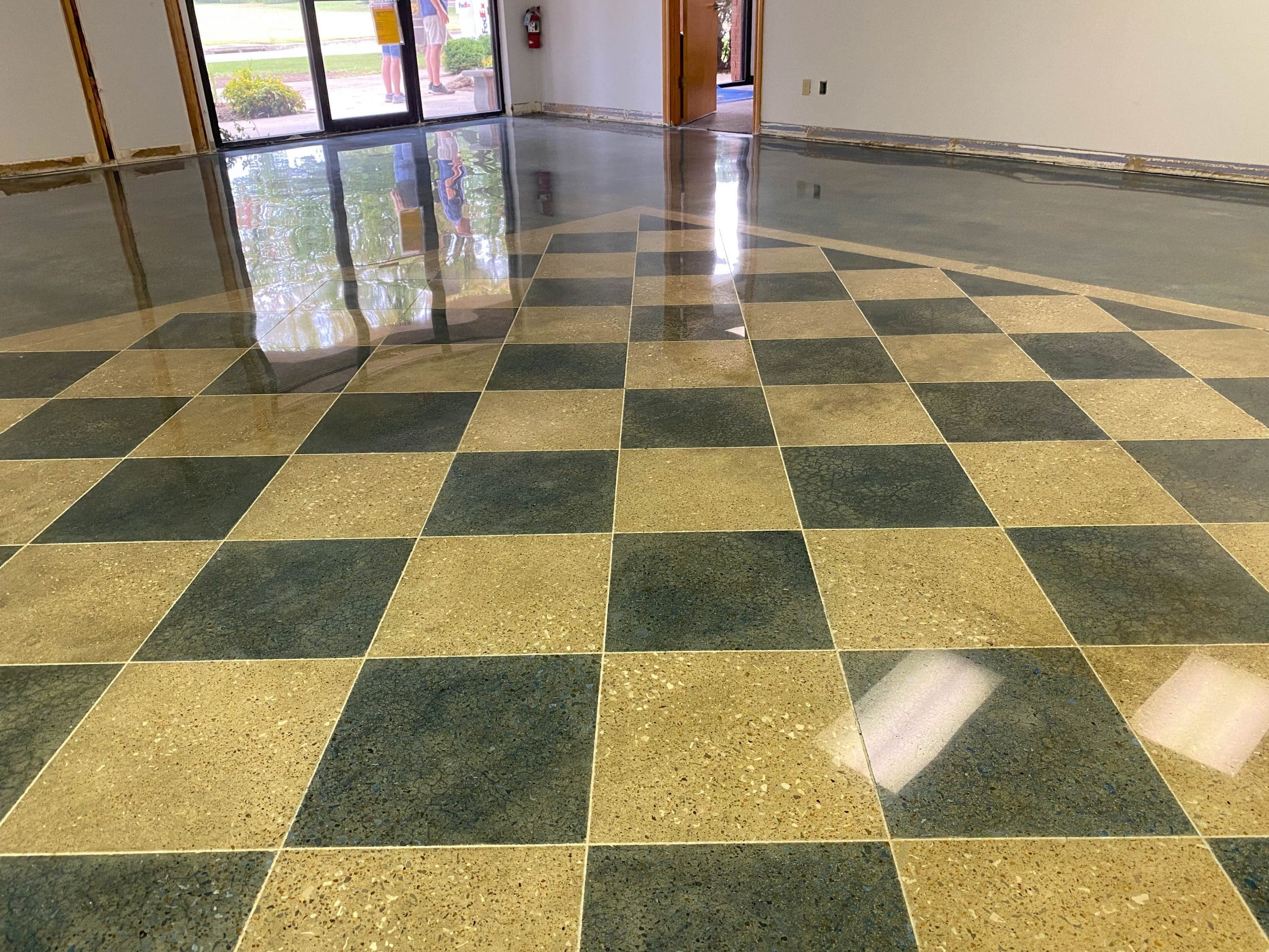 Polished Concrete Showroom Diamond Design Polished Concrete Showroom Diamond Design